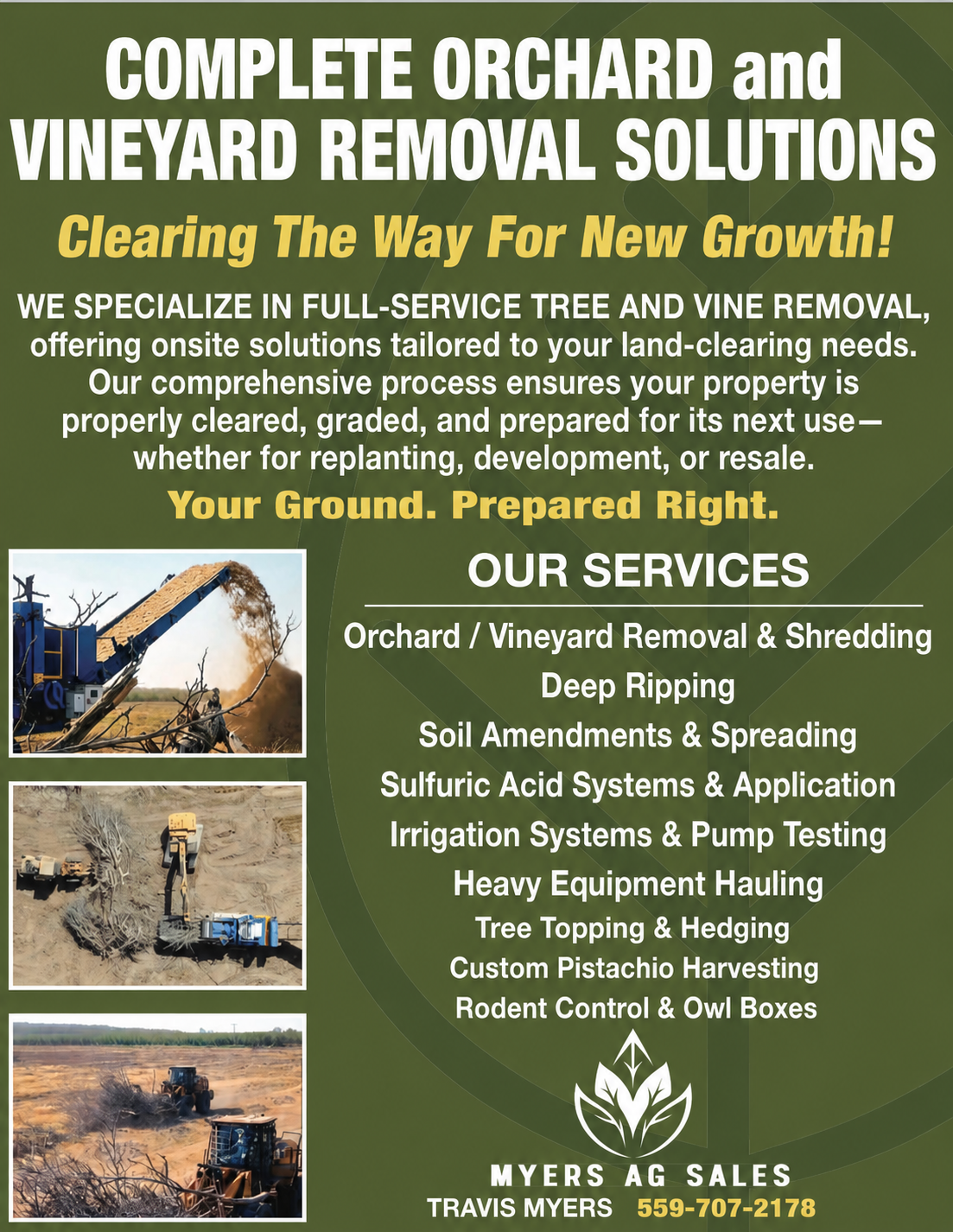 Myers Ag Sales services and agricultural equipment